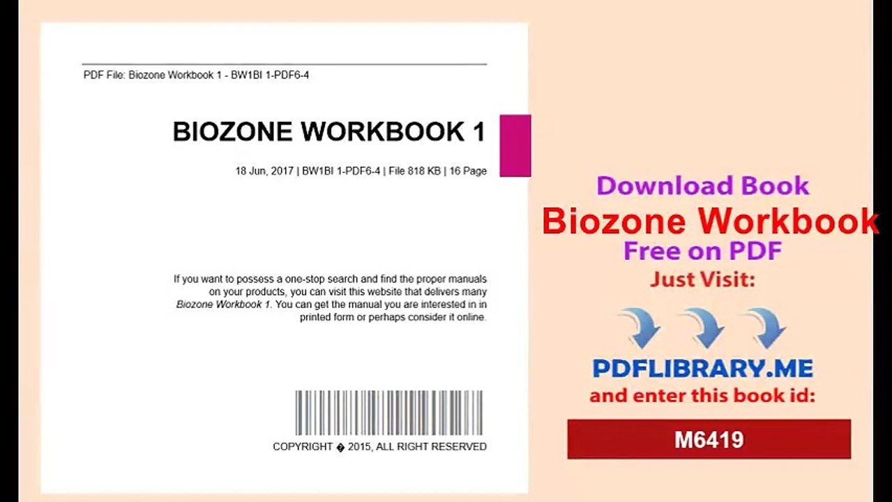 Biozone Workbook 1