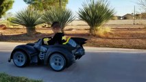 BATMAN Power Wheels Ride On for Kids 6V Batmobile Unboxing & Play