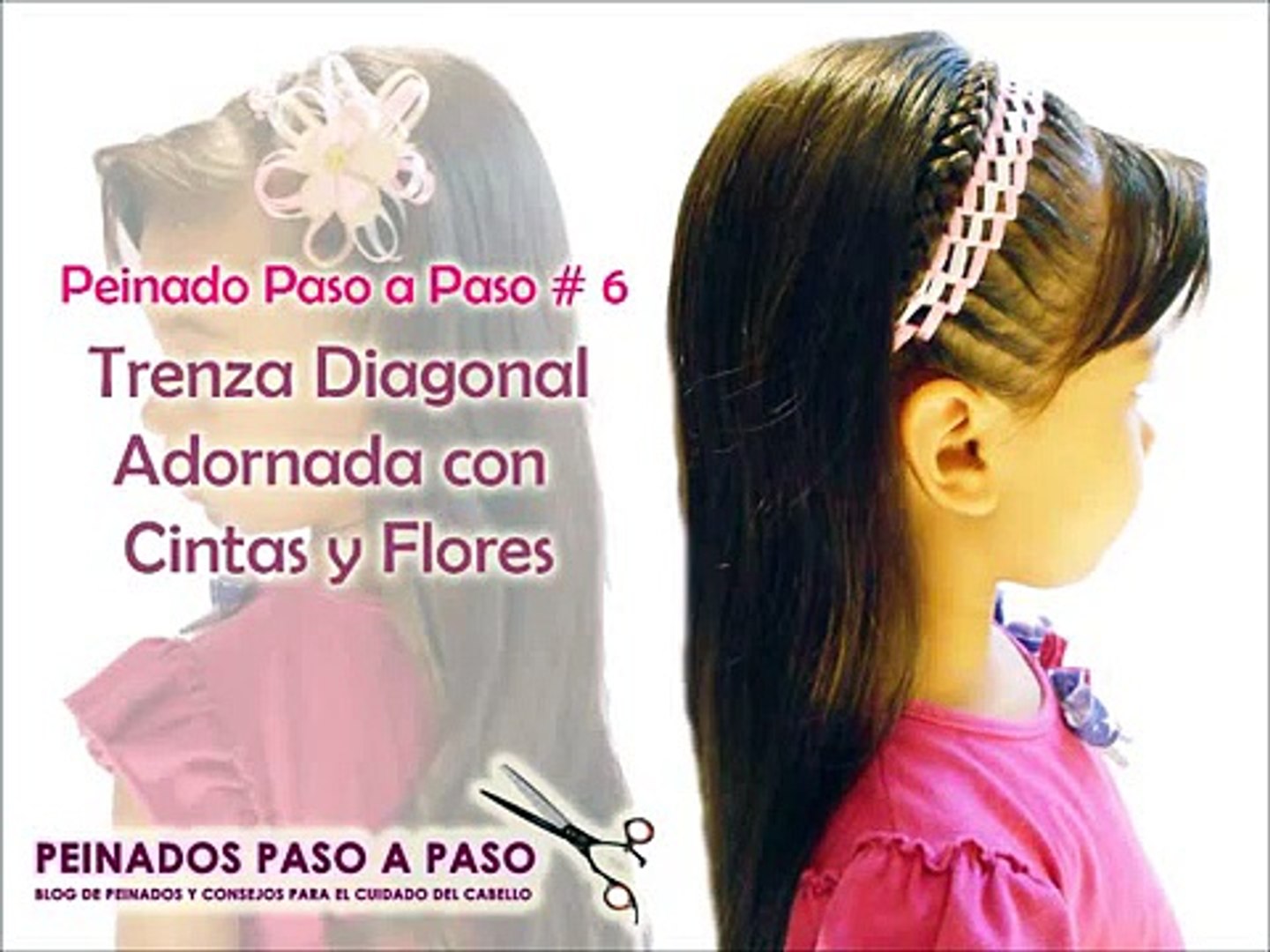 Peinados fáciles para niña | Trenza adornada con cintas y flores -  hairstyles for girls – Видео Dailymotion