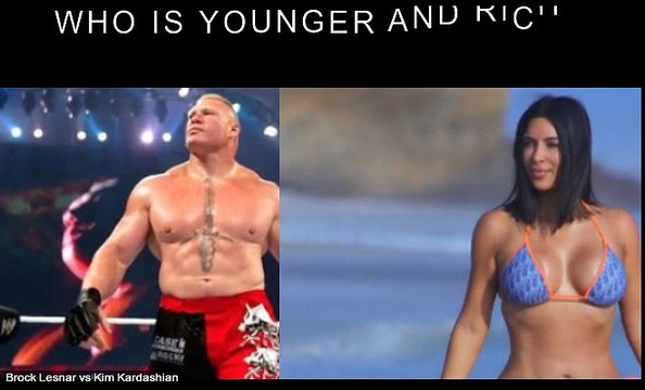 Brock Lesnar vs Kim Kardashian Who is younger and richer?