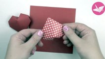 Origami Puffy Heart Instructions - 3D Paper Heart ♥︎ DIY ♥︎ Paper Kawaii