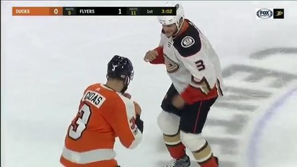 Kevin Bieksa knocks out Radko Gudas with one punch!