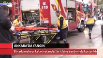 Ankara'da bina yangını itfaiye ekiplerini alarma geçirdi