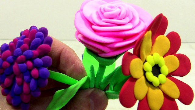 ЛЕПИМ ЦВЕТЫ ИЗ ЛЕГКОГО ЗАСТЫВАЮЩЕГО ПЛАСТИЛИНА. DIY FLOWERS FROM CLAY