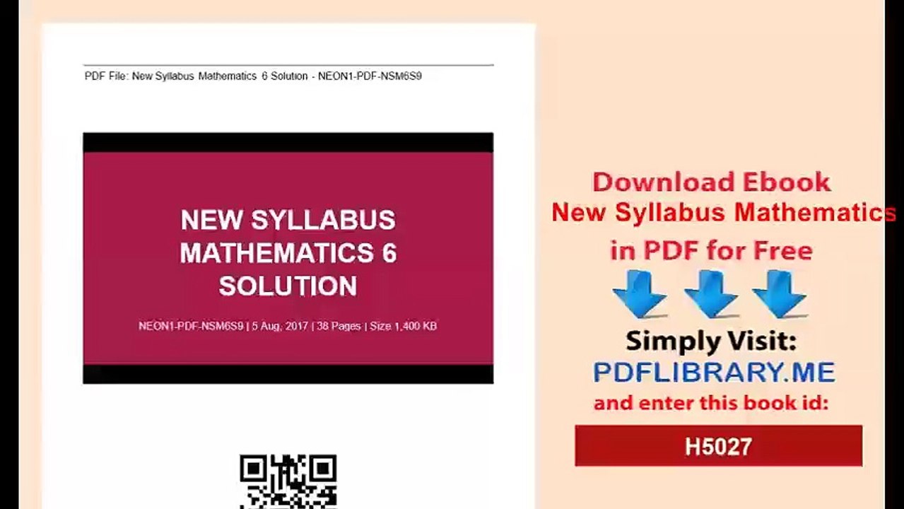 New Syllabus Mathematics 6 Solution