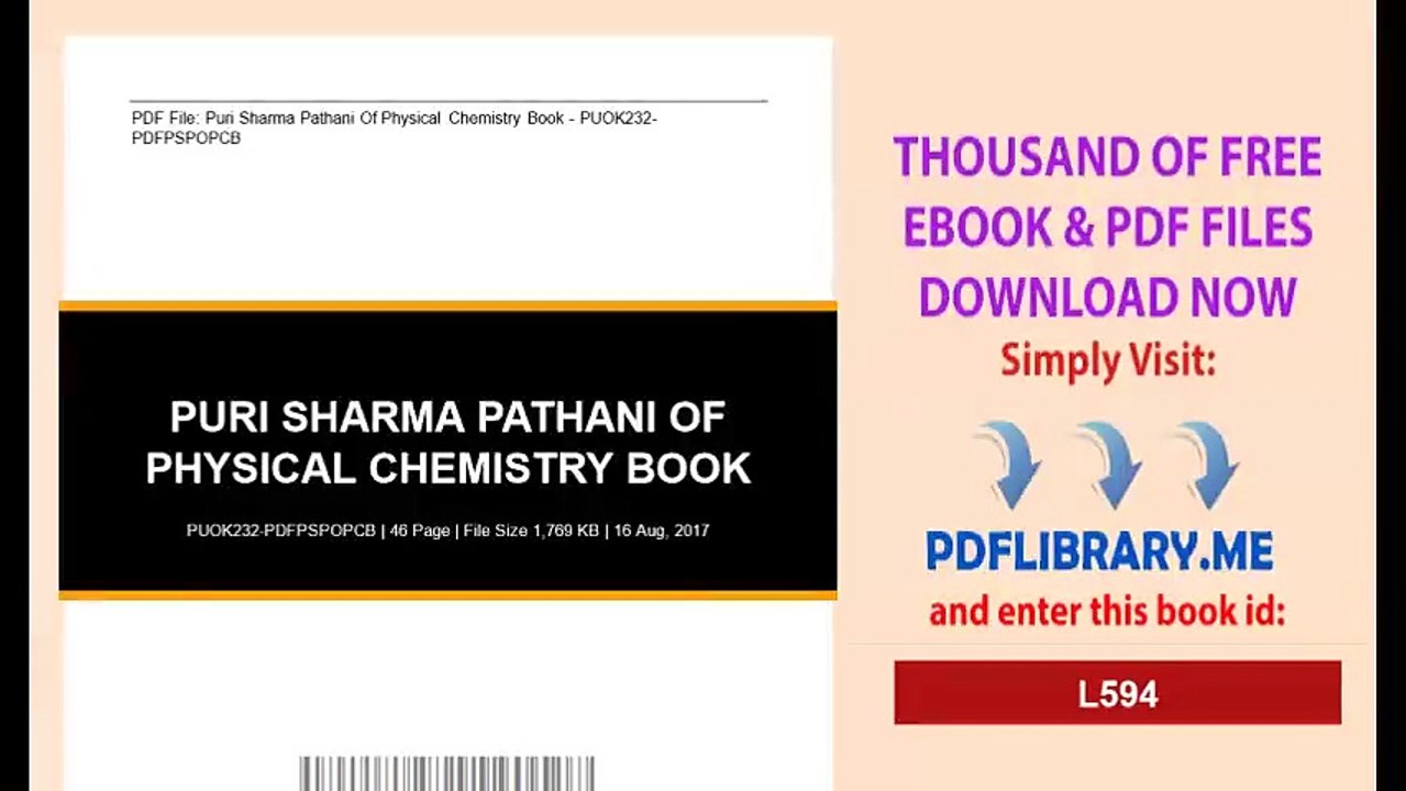 Puri Sharma Pathani Of Physical Chemistry Book
