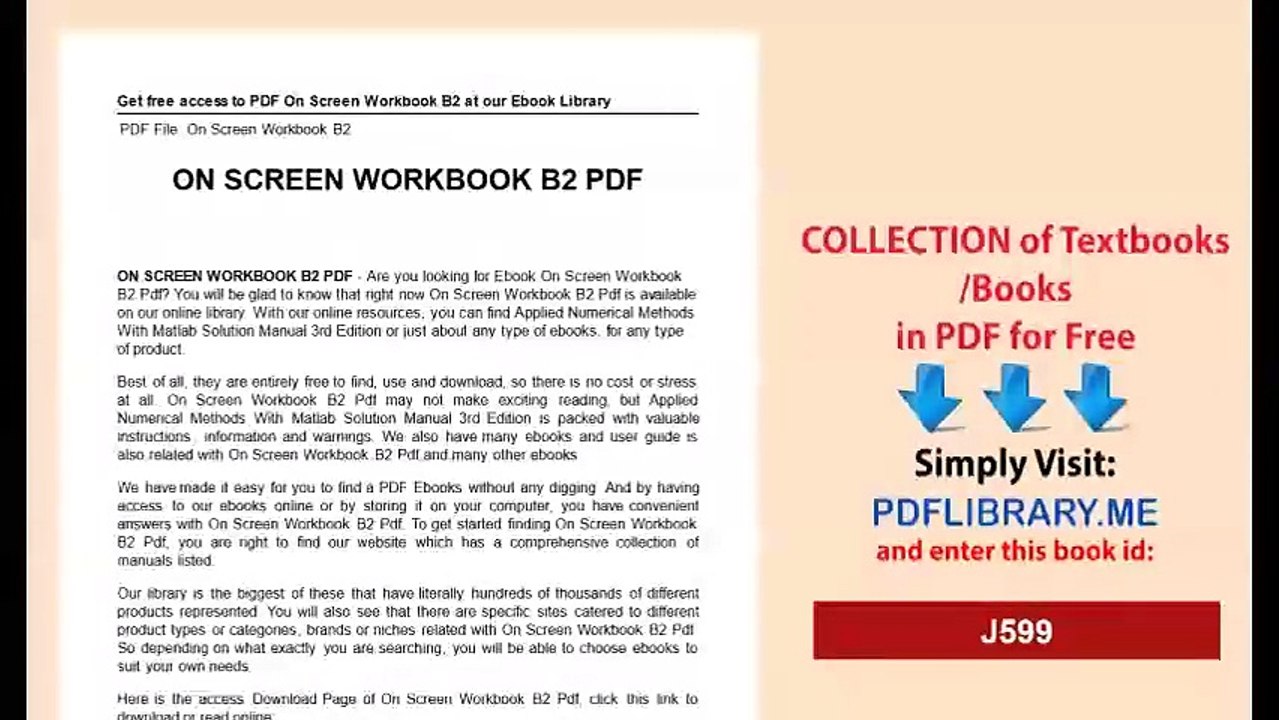 On Screen Workbook B2