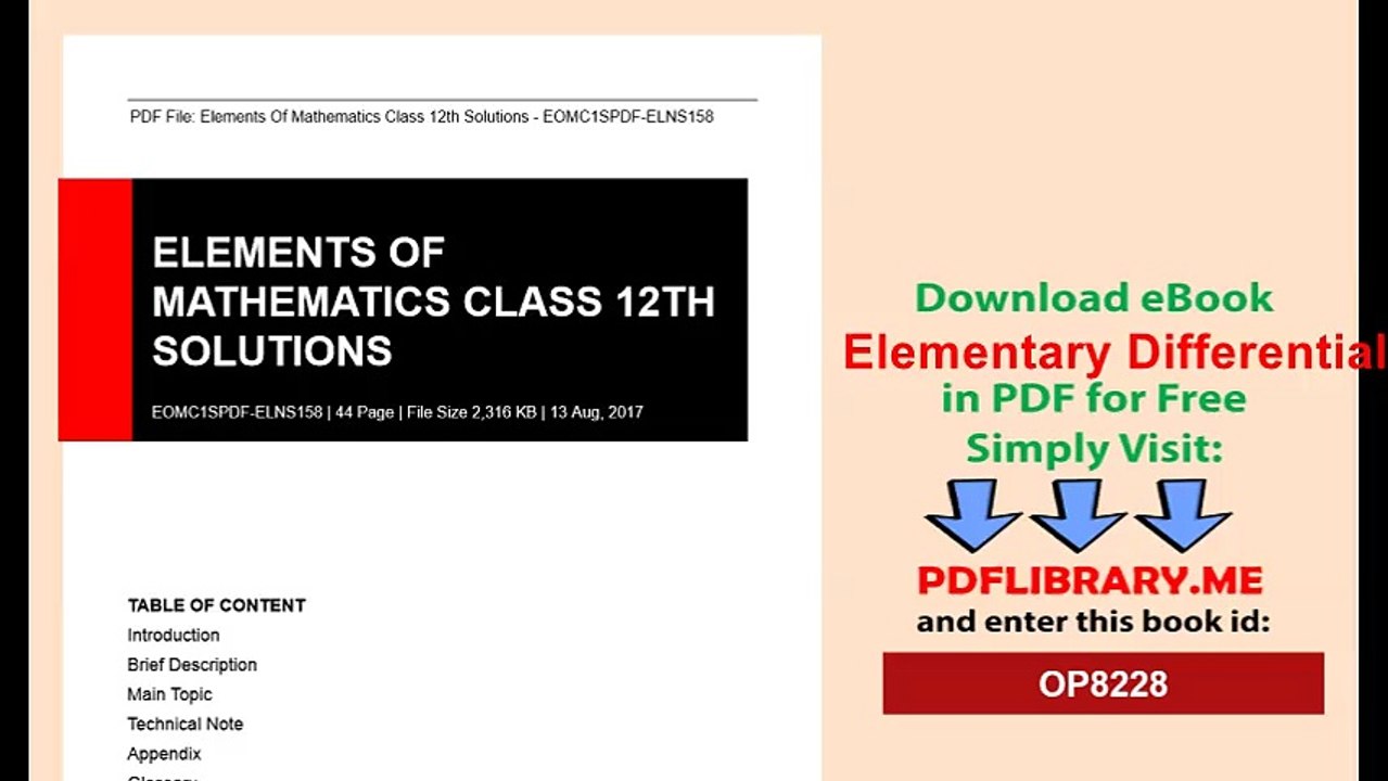 Elementary Differential Equations By Rainville