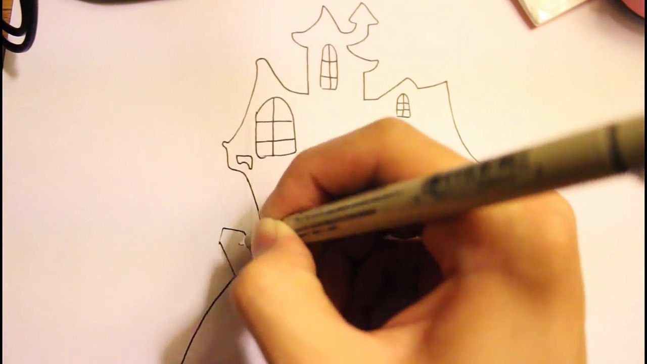 How To Draw A Haunted House|Easy|Step By Step|For Halloween