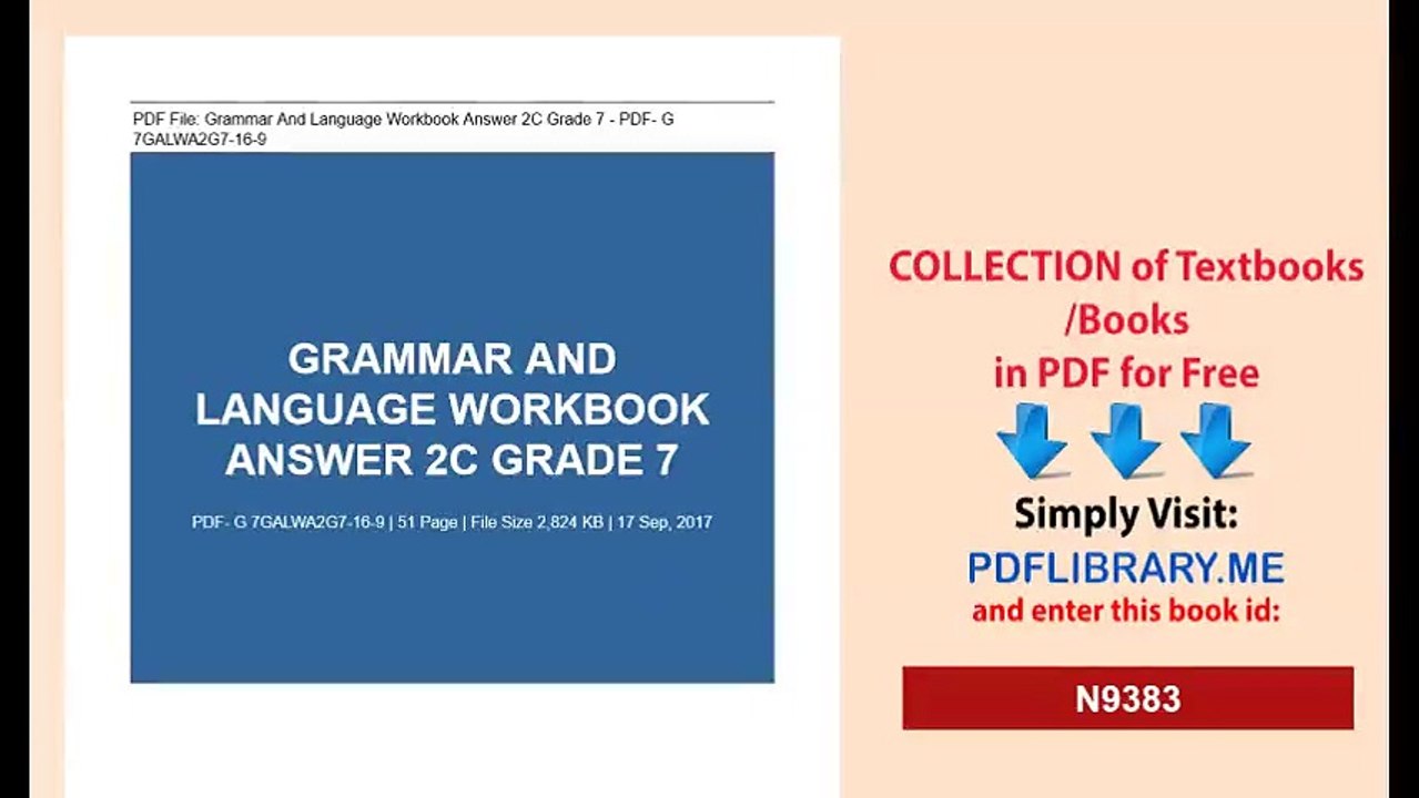 Grammar And Language Workbook Answer Grade 7