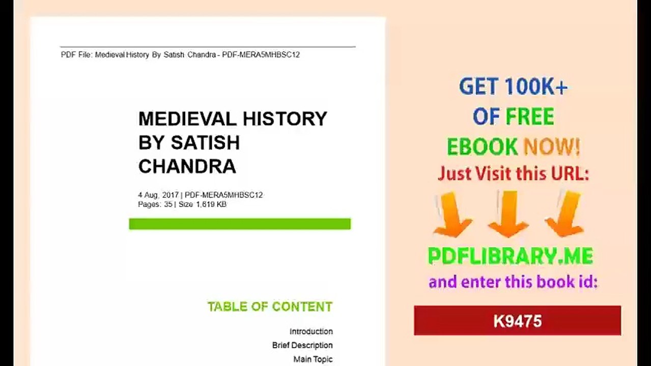 Medieval History By Satish Chandra