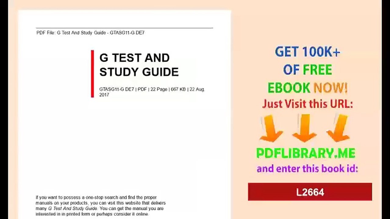 G Test And Study Guide