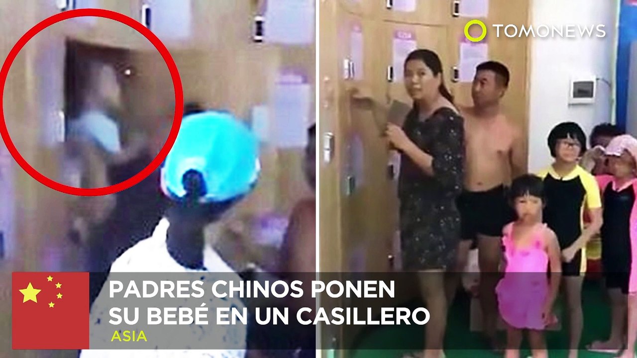 Padres chinos: Pareja china pone a su bebé en un casillero para poder ir a nadar - TomoNews