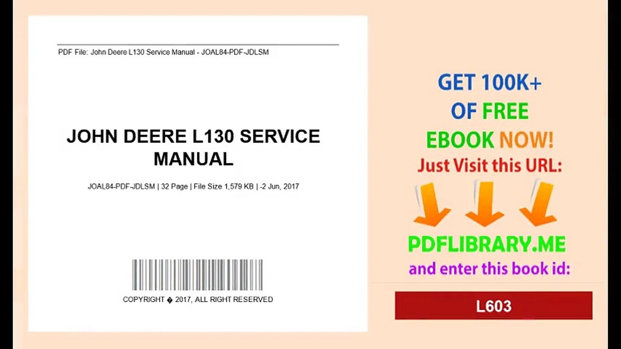 John Deere L130 Service Manual
