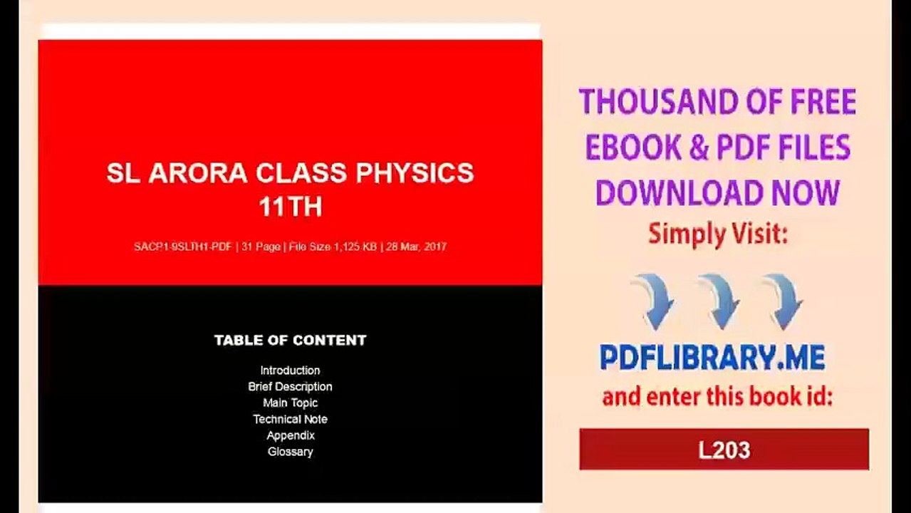 SL Arora Class Physics 11th