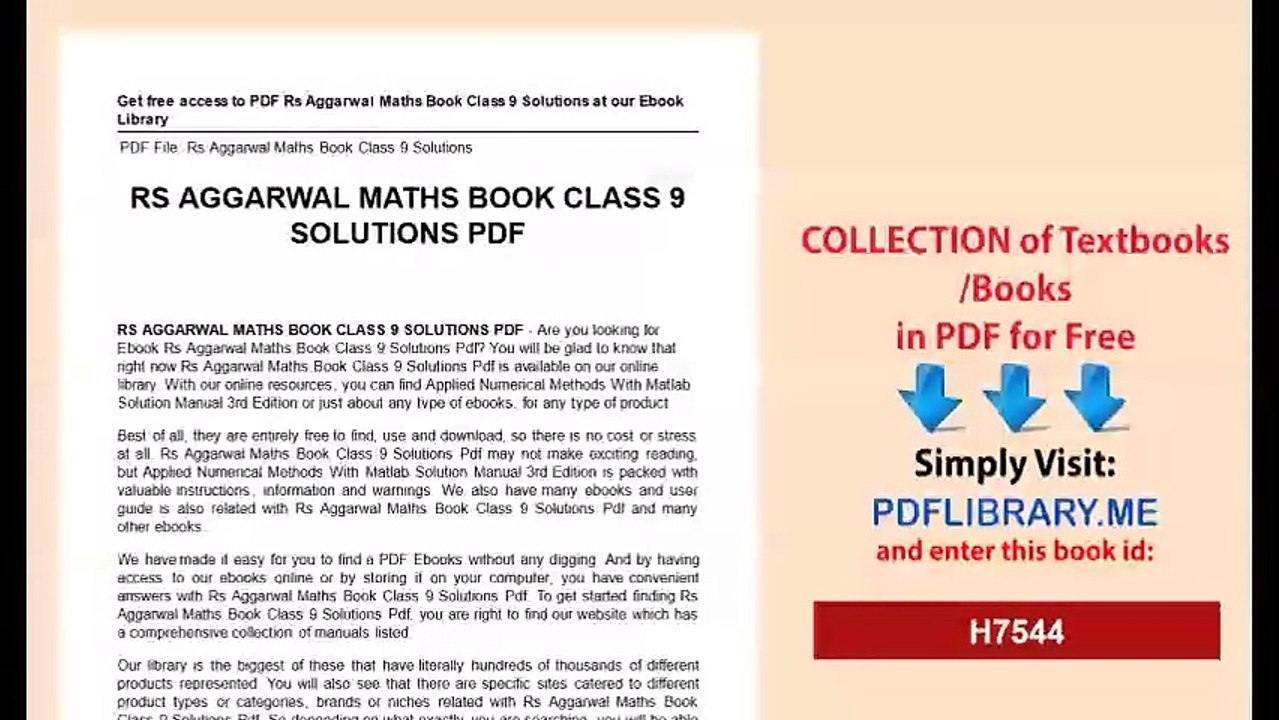 Rs Aggarwal Maths Book Class 9 Solutions