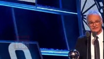 لحظة تتويج كريستيانو رونالدو بجائزة أفضل لاعب في العالم أمام أنظار ليونيل ميسي ونيمار