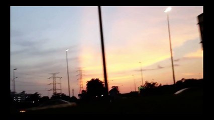 Strange SUN ray w: straight line Proves something BIG was beside our sun in sunset Kuala Lumpur Oct 22 2017...