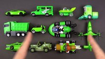 Learning Green Street Vehicles for Kids - Hot Wheels, Matchbox, Tomica トミカ Cars and Trucks, Tayo 타요