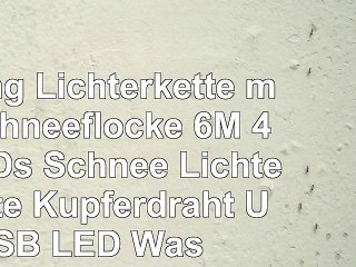 YMing Lichterkette mit Schneeflocke 6M 40 LEDs Schnee Lichterkette Kupferdraht USB LED