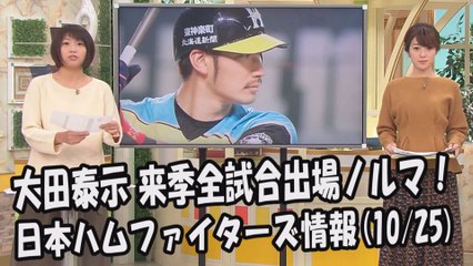 日本ハム 大田泰示 来季全試合出場ノルマ掲げる！ 2017.10.25 日本ハムファイターズ情報 プロ野球