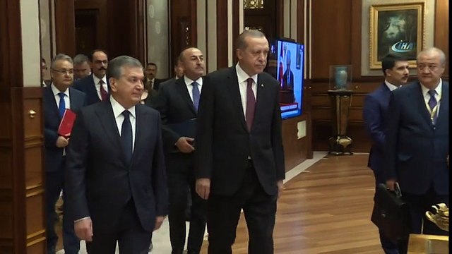 Cumhurbaşkanı Erdoğan, Özbekistan Cumhurbaşkanı Mirziyoyev İle Görüştü