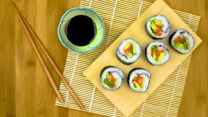 Sushi Rolls with Avocado & Quick-Pickled Veggies