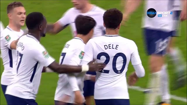2-0 Dele Alli Goal England Football League Cup Round 4 - 25.10.2017 Tottenham 2-0 West Ham