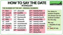 How to say the DATE in English