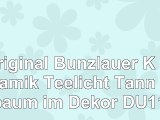 Original Bunzlauer Keramik Teelicht Tannenbaum im Dekor DU11