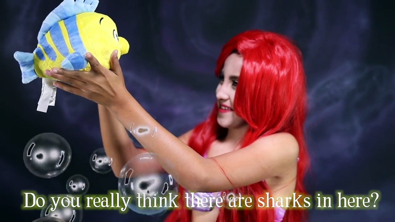 Disney's Ariel Makeup Tutorial The Little Mermaid costume flounder kids toys princess in real life-GRtnP3f1CWs