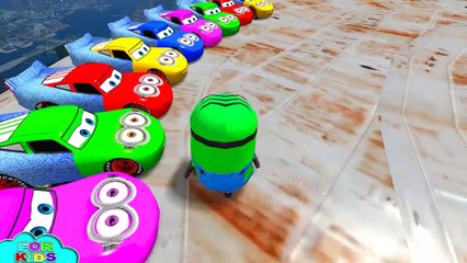 AWESOME MCQUEEN CARS COLORS & MINION COLORS EPIC DANCE PARTY & Nursery Rhymes