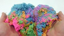DIY How To Make Rainbow Colors Kinetic Sand Cake Learn Colors Slime Caly