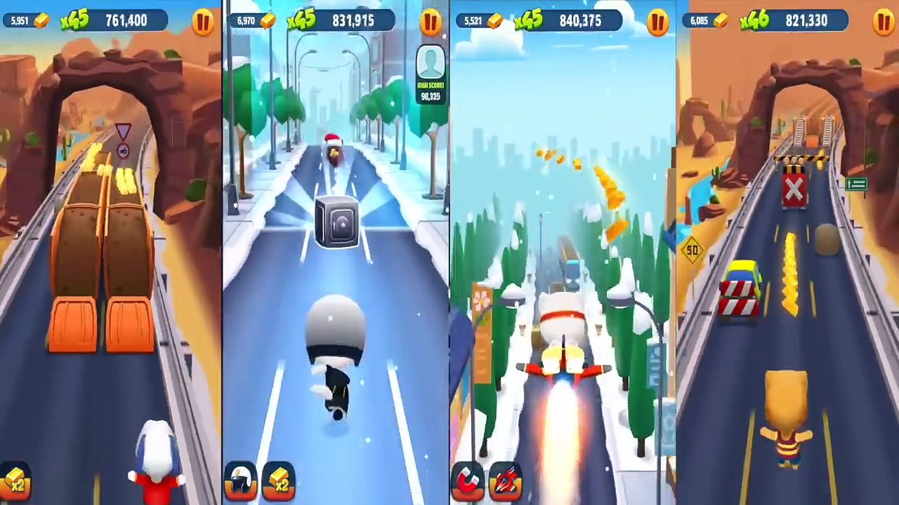 Talking Tom Gold Run ✔ Christmas Update Backwards Running Hank Agent Angela Super Angela and Ginger