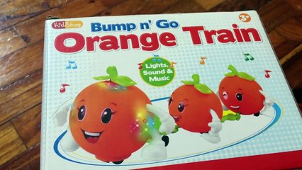 Kid playing with ORANGE TRAIN _ Bump and Go Toy Review, Family Fun and Playtime for kids-kEs_-ne3QV8