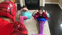 Frozen Elsa Turns Into a Mermaid Pink SpiderGirl Spiderman IRL w_ Bad Baby Sarah Sophia Toys To See-vjH1723gFrU
