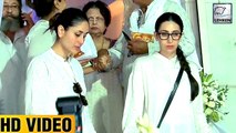 Kareena And Karisma Kapoor At Rani Mukherji's Father's Prayer Meet