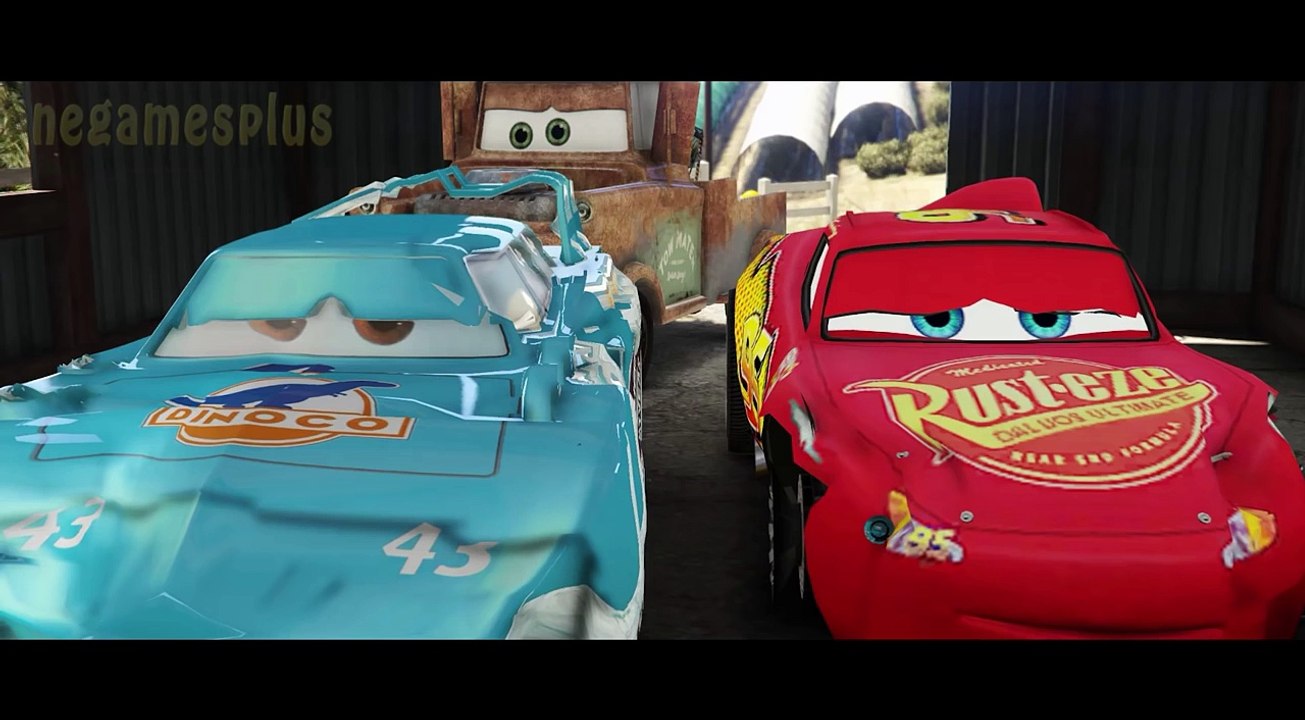 Disney Сars 3 (2017) crash Dinoco King 43 & Lightning McQueen Tow Mater