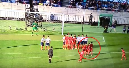Japon Futbolcular, Frikikte Çift Baraj Kurarak Golü Attı