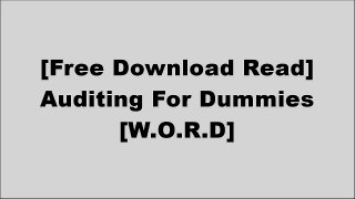 [IHlf7.[FREE DOWNLOAD]] Auditing For Dummies by Maire LoughranMark P. HoltzmanKenneth BoydKenneth Boyd DOC