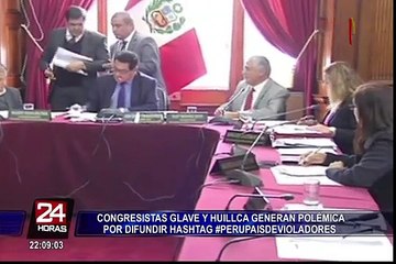 Congresistas Glave y Huilca generan polémica por hashtag