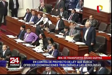 Ministro Bruno Giuffra se muestra en contra de exoneraciones tributarias a aerolíneas
