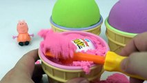 Surprise Eggs Kinetic Sand Ice Cream Toy Mickey Tool Peppa Pig En Español Learn Colors Finger Family-h_QEcDNtoUY