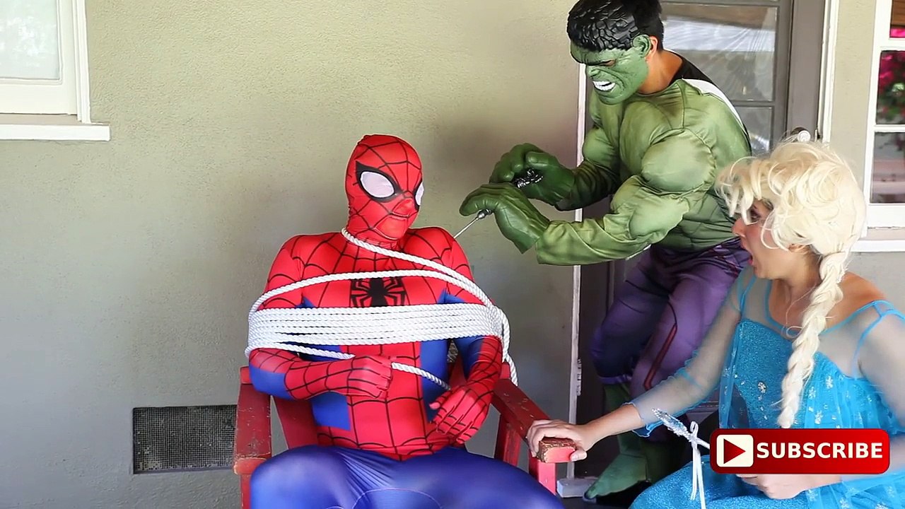 Frozen Elsa in POLICE CAR Spiderman vs Joker Maleficent Pink Spidergirl! Funny Superheroes Video