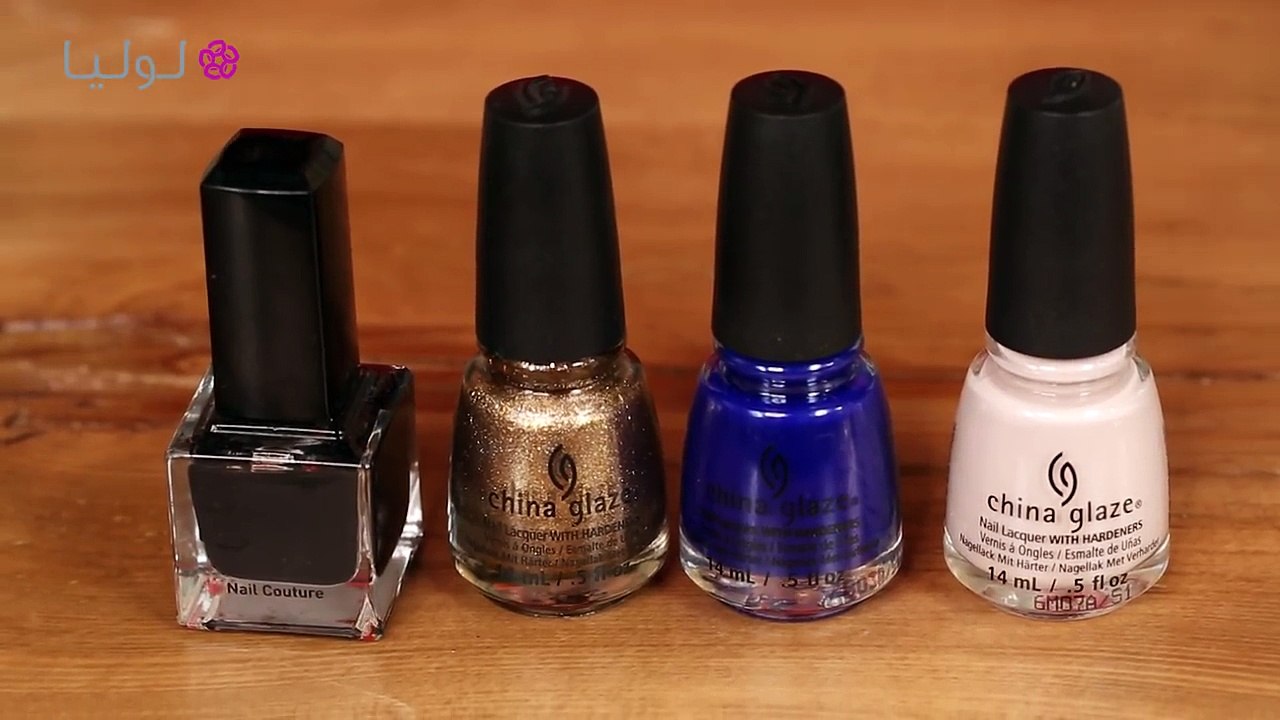 Fall Colors Nails Design | مناكير الخطوط العشوائية بألوان الخريف مع نور