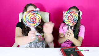 GIANT Rainbow Lollipops and Piñata Gumballs CANDY Taste|B2cutecupcakes