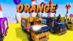 LEARN COLORS Garbage TRUCKS CARS w/ SUPERHEROES Learning Number with TRUCK on Big Ramp