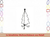 HAAC Led Weihnachtsbaum aus Metall Farbe schwarz mit Stern und Pflanzenhänger Blumenampel