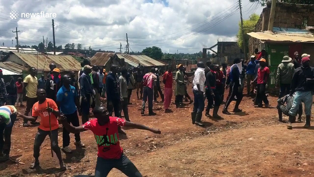 Protesters hurl stones as police fire tear gas in Kenya election