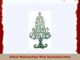 25cm Glitzer We Wish You a Fröhliche Weihnachten Baum Tischplatte Dekoration Für